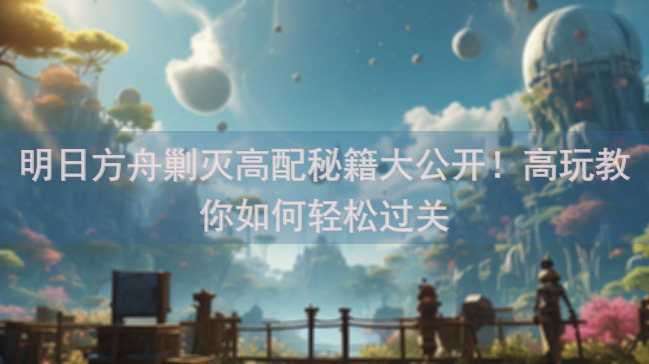 明日方舟剿灭高配秘籍大公开！高玩教你如何轻松过关